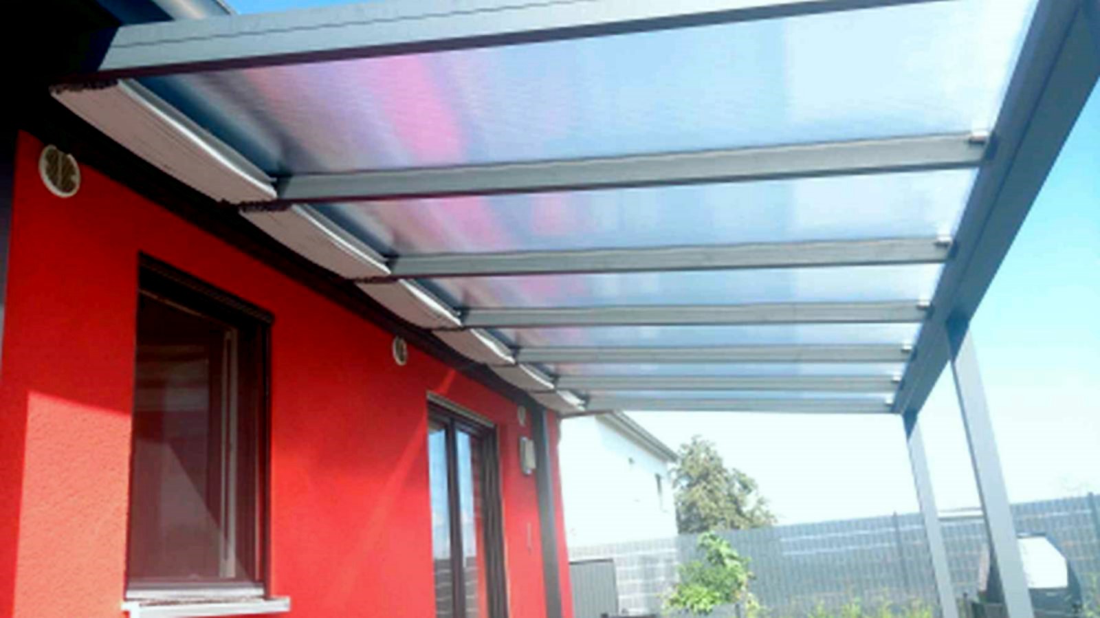 Sonnensegel Terrassen-Überdachung 68 x 330 cm - uni weiß - ohne Laufhaken